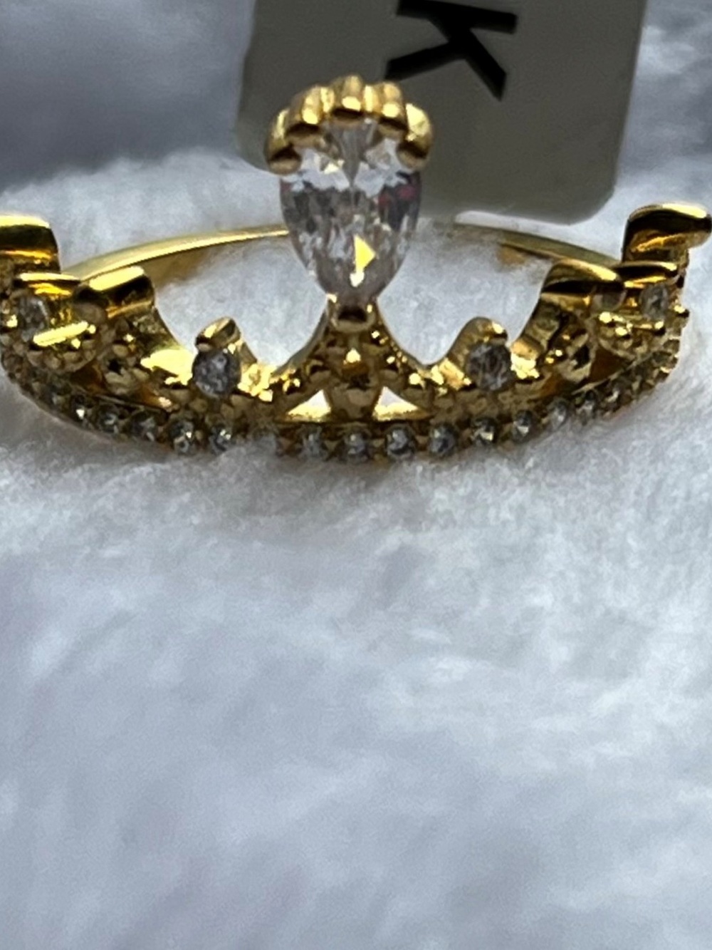 Gold Crown Teardrop Ring - Women Jewelry